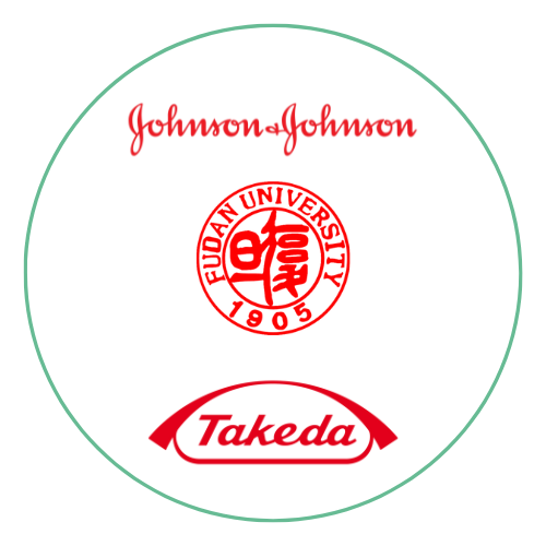 J&J, Fudan, and Takeda logos